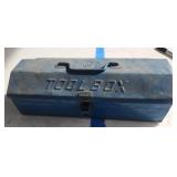 Blue Toolbox with Large Drill Bits