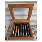 Seven-piece Wooden Pen Set with Multi-colored