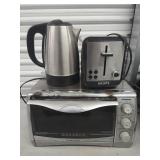 Toaster oven, toaster, & electric kettle