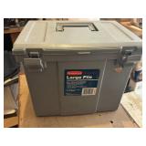 Rubbermaid 'Large File' storage tote With Items