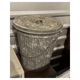 15' Tall VTG Galvanized Trash Can