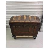 Antique Fitted Embossed Tin Dome Top Humpback