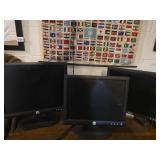 (3) dell monitors