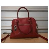 Michael Kors Knox Leather Satchel in Red