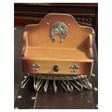 Vintage tie holder horse embellishment drawer