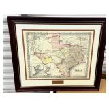 ORIGINAL & UNIQUE 1855 Colton's Map Of Texas