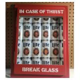 "In Case Of Thirst Break Glass" Lite Beer Sign
