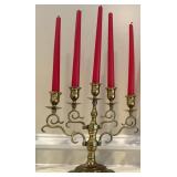 Solid Brass Scroll Pattern Arm Candelabra