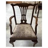 Vtg Chippendale style armchair featuring a carved