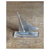 Sailboat Sculpture Mounted on Base