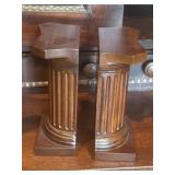 8' VTG Wooden Roman Doric Column Bookends