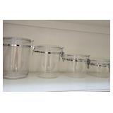 (4) Clear Acrylic Air Tight Cannisters