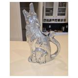 12.5' Arthur Court Aluminum Cast Howing Wolf