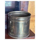 Vintage Brass Cylinder Planter 10.5'x10'