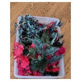 Poinsettias & Holly Berry Faux Greenery