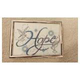 'Hope' 5x7 Framed Needlepoint