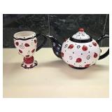 Burton & Burton Ladybug Tea Pitcher w/Mug