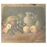 15x12  19th-Century Oil On Wood Still Life