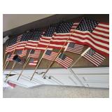 Thirteen american flags , an american flag magnet