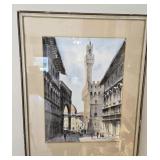 Framed Palazzo Della Signoria Watercolor