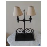 Dual Shaded Table Lamp with a square base