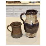 Pottery Pitcher & Mug