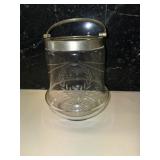 Vintage English Engraved Glass and Silver-plated