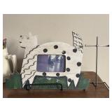 Hand Painted Art Deco Wooden Cat Picture Frame