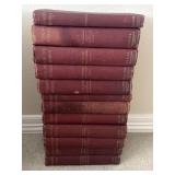 Collection of Antique, Red Cloth-Bound Volumes