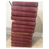 Collection of Antique, Red Cloth-Bound Volumes