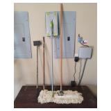 Dust Mop, Large Head Mop & (2) Garden Tools
