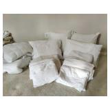 (2) Trundle Twin White Lace Linen Sheet Sets