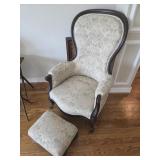 Antique Victorian-style High-Back Parlor Chair