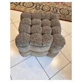 35x31x17 Tufted Cheetah Print Ottoman