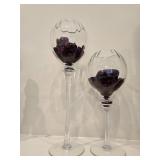 18' & 14' Long Stemmed Glass Pieces w/Decorative