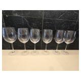 (6) Crystal Wine Glasses