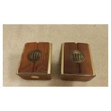 Walnut 'W' Monogram Bookends