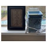 Wax Warmer & Framed Embroidered Motivational