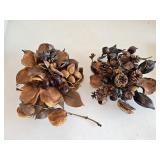(2) Handmade Natural Dried Botanical and Acorn
