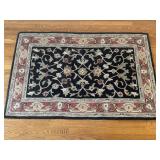 Plow & Hearth Black & Red 100% Wool Rug 3'6'x5'6'
