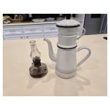 VTG French Enamelware Drip Coffee Pot, often