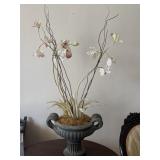 10' Pedestal Urn 10ï¿½ w/Faux Orchids