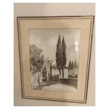 26x21 Framed Watercolor