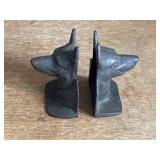 Antique German Shepherd Brass Bookends 4'