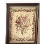 25' x 31' Framed Floral Needlepoint Tapestry