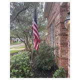 9' Us Flag on Pole & Base