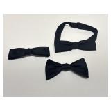 (3) Black Classic Tuxedo bow ties