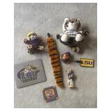 LSU Tigers memorabilia, including a 10' plush