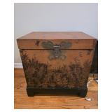 Vintage Wood-Burned Butterfly Chest, often