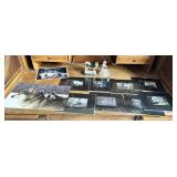 (2) Figurines & Matted Wolves in the Wild Photos